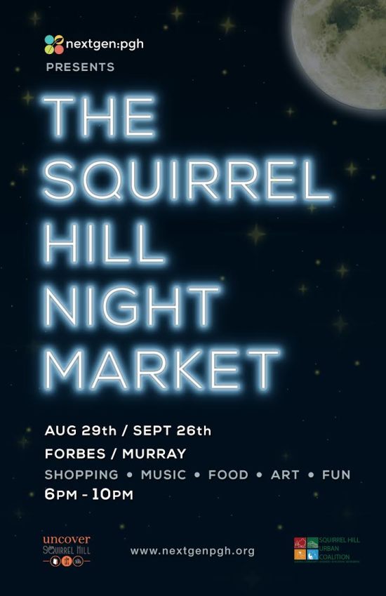 Sq Hill Night Market Poster Aug+Sept